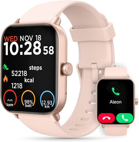 Smart Watches for Women Men (Answer/Make Calls) 1.8 Inch Built-in Alexa. Heart Rate/Blood Oxygen/Sleep Monitor, IP68