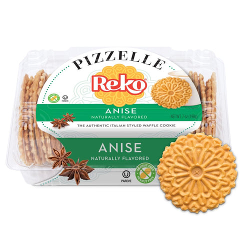 Reko Pizzelle Authentic Italian Style Waffle Cookie, Anise, 7 Ounce