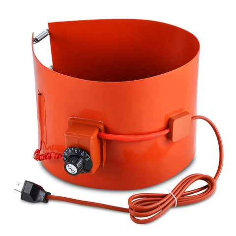 NORJIN Metal Drum Heater, Bucket Heater 5 Gallon, 120V 800 Watt Insulated Band Heater for 5 Gal Barrel, 7.8 * 33.8 inch Silicone Rubber Heating Band with Temperature Controller