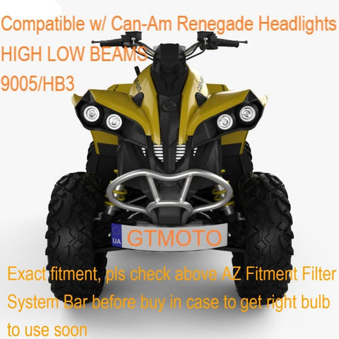 LED for Can Am Renegade Commander Headlights, 415129249 Bulbs, Maverick 1000R Lights, 6000K Cool White Can-Am ATV UTV 9005/HB3, Low and High Beam Combo, 4 Pack