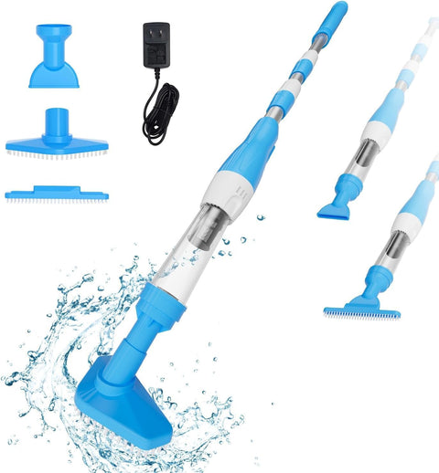 (Lightly Used) 3 in 1 Cordless Rechargeable Pool Vacuum, Over 100 Mins Running Time, Handheld Pool Cleaner Ideal for Spas, Hot Tubs and Small Pools for Sand and Debris Blue