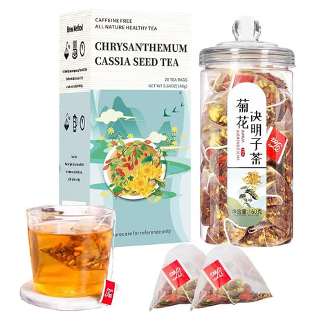 hrysanthemum Cassia Seed Tea Bags, Chinese Eye Liver Tea, Burdock Root Wolf-berry Honeysuckle Osmanthus Mixed Herbal Floral Tea Bags