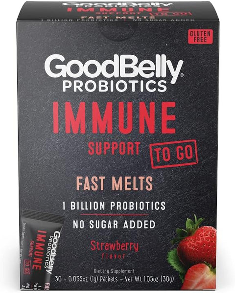 GoodBelly Fast Melts Immune Support, Strawberry, 1.05 Oz 30ct