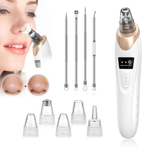 Blackhead Remover Tools Electric Pore Vacuum Extractor for Face Acne Comedone Whitehead Cleaner Kit 5 Suction Heads 3 Modes USB Rechargeable Facial Pimple Popper Removal Extraction Tool