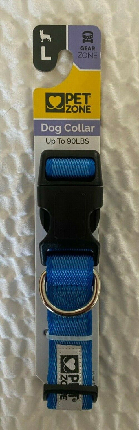 Large - Pet Zone Dog Collar NEW Size LARGE up to 90 Lbs Neck Size 20 - 26 Inches BLUE