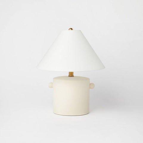 Ceramic Table Lamp with Knob Tan (Includes LED Light Bulb) - Threshold™ Designed with Studio McGee