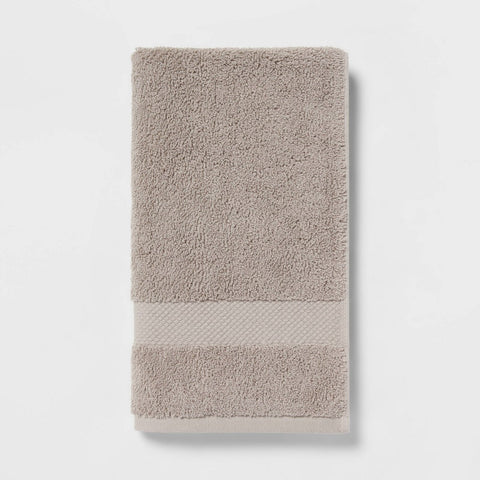 Performance Plus Hand Towel Light Gray - Threshold™: Cotton Terry, Fade-Resistant, OEKO-TEX Certified