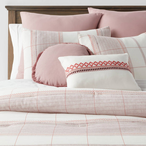 8pc King Stripe Boho Comforter Set Mauve - Threshold