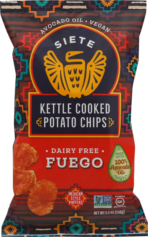 Siete Family Foods Fuego Potato Chips, 5.5 oz Bag