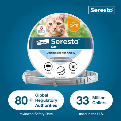 Seresto Cat Flea & Tick Treatment & Prevention Collar for Cats, 8 Months Protection (1 Collar)