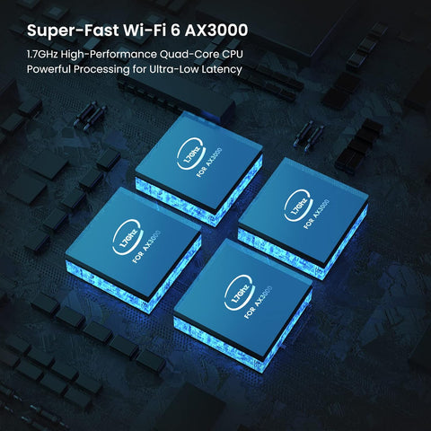 Tenda AX3000 Mesh WiFi 6 System Nova MX12-7000 sq.ft WiFi Coverage - Whole Home WiFi Mesh System - 1.7 GHz Quad-Core CPU - Dual-Band Mesh Network for 160+ Devices - 3 Gigabit Ports per Unit - 3-Pack