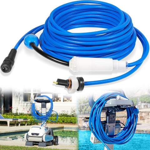 Blue Cable with Swivel 2-Wire 18M/60FT for Tangle-Free Operation for Dolphin Pool Cleaners Active 20, S200, Discovery, Explorer E30, Proteus DX4, Advantage Ultra, Quantum,Triton PS