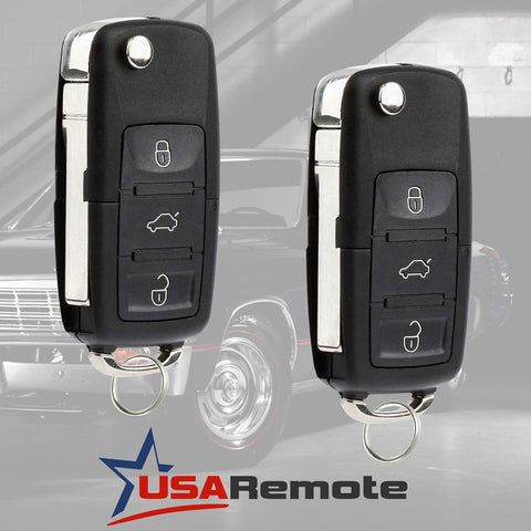 2 pack - Replacement Keyless Entry Remote Flip Key Fob - VW Beetle, Golf, Jetta, Passat (HLO1J0959753F)