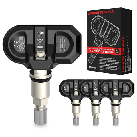 LAUNCH TSENSOR-B Bluetooth Tire Pressure Sensor Fit for Tesla 2020-2025 Model 3/Y/S/X, BLE 2.4GHz TPMS Programming-Free TPMS Wireless Replacement OE-Sensor - [Set of 4]