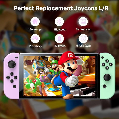 Joy Cons for Switch Controller, Wireless Replacement Controller for Switch Joycons, Left and Right Switch Joycon Controller Support Dual Vibration/Wake-up/Screenshot