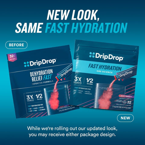 DripDrop Hydration - Fruit Punch - Electrolyte Drink Mix Single Serve Hydration Powder Packets | Non-GMO, Gluten Free, Vegan | 32 Sticks