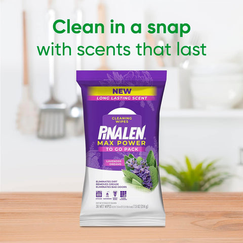 Pinalen - Max Power Cleaning Wipes, Lavender Dream, 36 Count