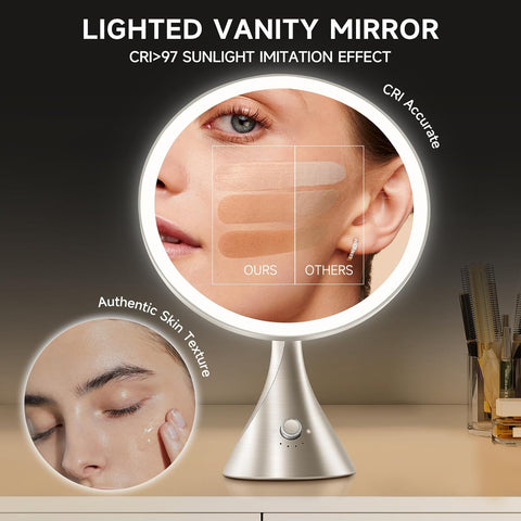 Lighted Makeup Mirror with Magnification