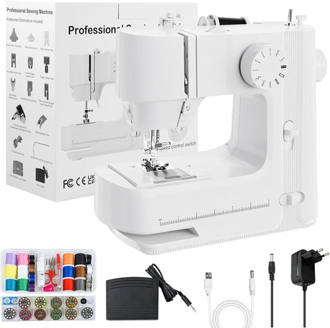 Sewing Machines for Beginners with Lights, Two Speed Adjustment Mini Sewing Machine with 12 Stitches