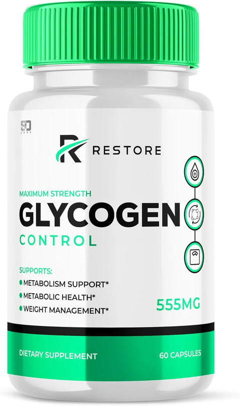 Restore Glycogen Control, Restore, Glycogen Control, Restore Glycogen Control Advanced Formula Support Supplement, Restore Glycogen Control Metabolic Health Pills (60 Capsules)