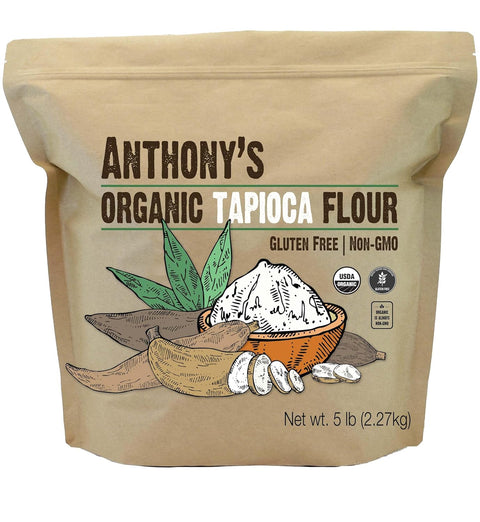 Anthony's Organic Tapioca Flour Starch, 5lbs, Gluten Free & Non GMO