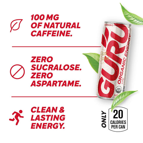 Guru Organic Clean Natural Energy Drink Lite 8.4 Fl Oz Each / Pack of 24