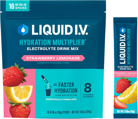 Liquid I.V.® Hydration Multiplier® - Strawberry Lemonade - Hydration Powder Packets | Electrolyte Powder Drink Mix | 1 Pack (16 Servings)