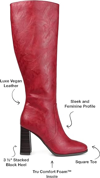 Size 8.5 - Journee Collection Womens Reg, WC and XWC Karima Tru Comfort Foam Stacked Heel Knee High Boots