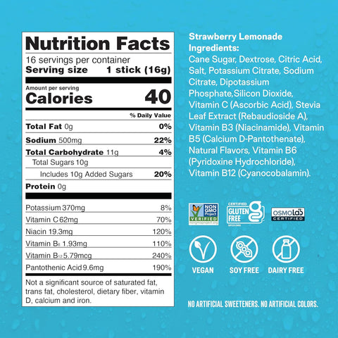 Liquid I.V.® Hydration Multiplier® - Strawberry Lemonade - Hydration Powder Packets | Electrolyte Powder Drink Mix | 1 Pack (16 Servings)