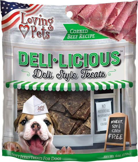 Loving Pets Deli-Licious Corned Beef Recipe Soft Jerky Dog Treats (6 oz)