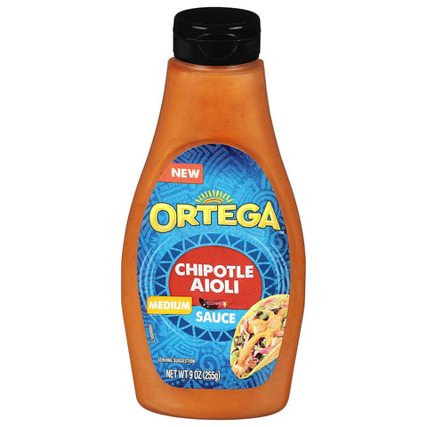 Ortega Chipotle Aioli Medium Taco Sauce 9 Oz Bottle