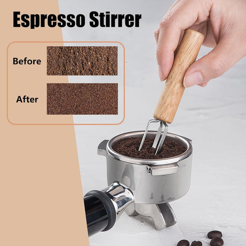 Espresso Tamper Distributor Accessories Kit, Wood Coffee Filter Tamping Station with Coffee Brush Tamper stirrer distributor, Multipurpose Espresso Tools for Bar Home Office, 58 mm(5PCS) Brand: HAP FUNN