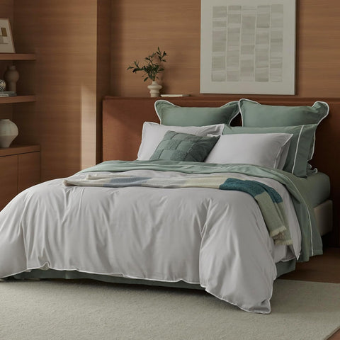 Queen - Double Stitch Cotton Tencel Duvet Cover