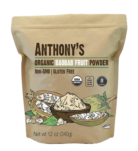 Anthony's Organic Baobab Fruit Powder, 12 oz, Gluten Free, Non GMO