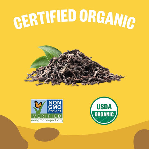 Organic Puerh K-Cup Pods, 24 Pods by FGO - Organic, Non-GMO, & Recyclable - Compatible with Keurig 2.0