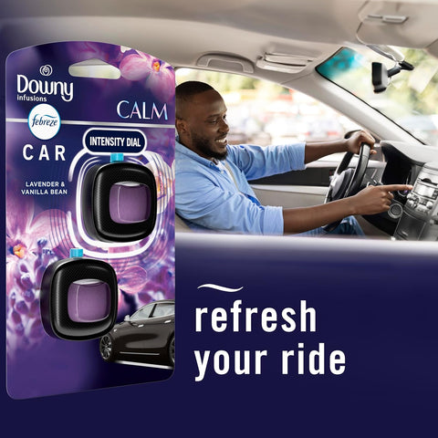 Febreze Downy Infusions Calm Car Air Freshener Lavender & Vanilla Bean - 0.14 fl oz/2pk