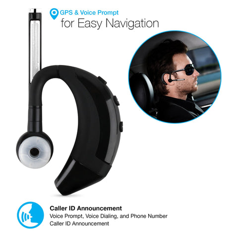 Naztech N750 Emerge Universal Bluetooth Wireless Headset Voice Prompt Caller Id