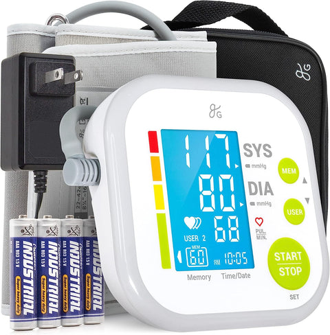 Greater Goods Blood Pressure Monitor - Complete BP Machine Kit with Wall Adapter and Premium Comfort Cuff, Designed in St. Louis