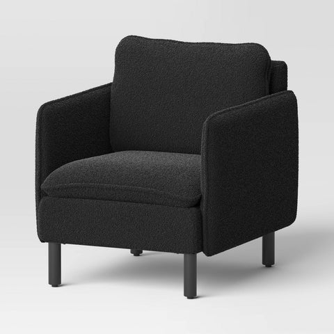 Square Back Accent Arm Chair Boucle Black - Threshold™