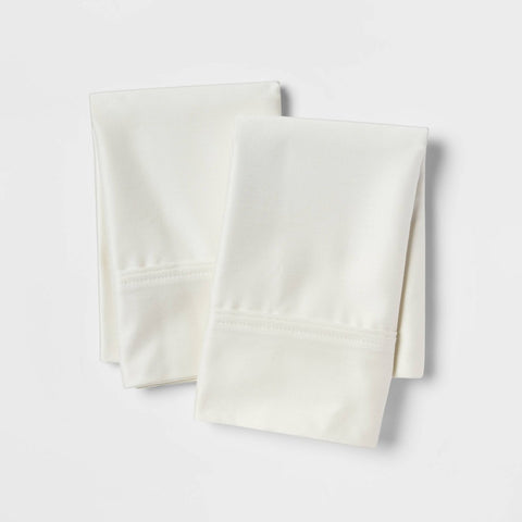 Standard Solid Performance 400 Thread Count Pillowcase Set Sour Cream - Threshold™