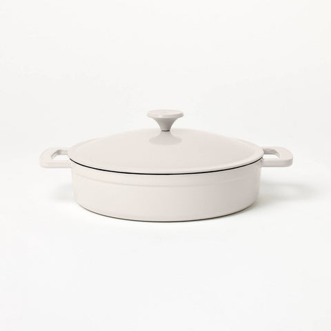 3.5qt Enamel Braiser Light Gray - Figmint