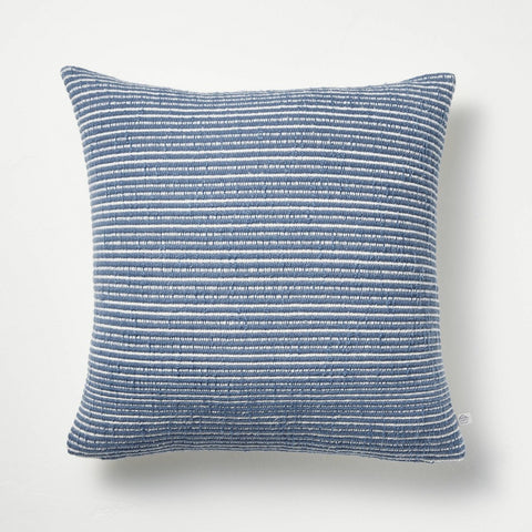 Textured Narrow Stripes Square Throw Pillow Blue/Cream - Hearth & Hand 18"x18"