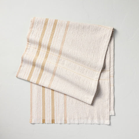 Plaid Woven Table Runner Light Tan/Blush - Hearth & Hand