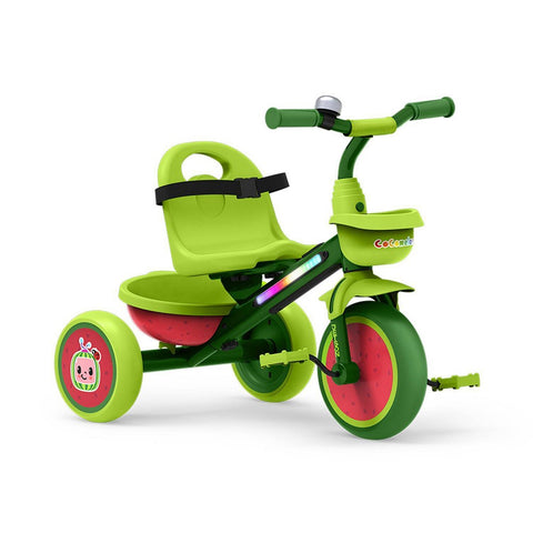 CoComelon Light-up Trike with Front and Rear Baskets Seatbelt and Bell