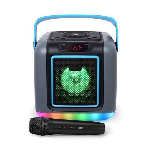 Singing Machine Cube Bluetooth Karaoke Party Speaker with Wireless Mic