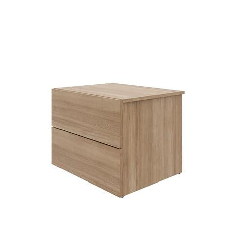 Nexera Modern 2 Drawer Nightstand Brown Oak