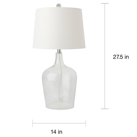 (Set of 2) Clear Glass 27.5 Inch Table Lamp - Abbyson Azure