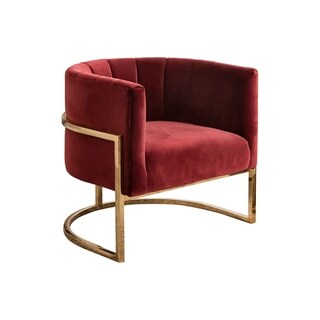 Burgundy Tufting Velvet Accent Chair - Celine Channel