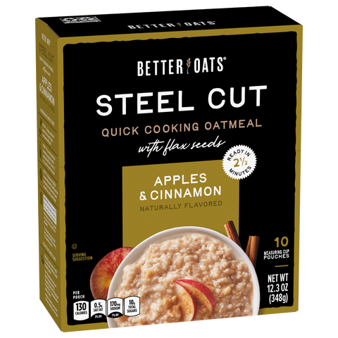 Post Better Oats Steel Cut Instant Oatmeal - Apples & Cinnamon