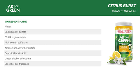 RCI Food-Art of Green Multisurface Cleaning Wipes Citrus And White Flowers